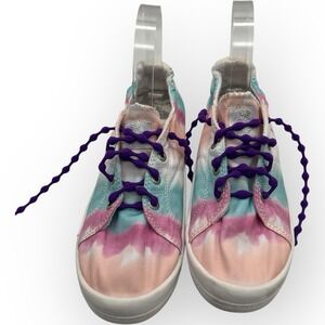 Roxy Surf Women's Shoes, Slip On, Canvas White Tie Dye Pink Blue Sz 8.5 Dopamine